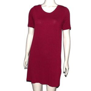 Divided H&M Basic T-Shirt Dress Size XS Burgundy Maroon Comfortable Casual